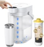 Waterdrop Rechargeable Water Filter Dispenser, 5-Stage Long-Life Instant Electric Powerful Pitcher, Reduce 70+ Contaminants, Soften Water, 15-Cup Countertop Water Filtration System, NOT Reduce TDS