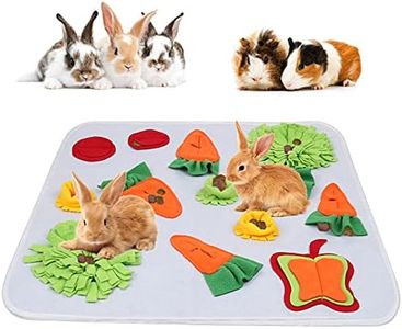 GINDOOR 24" x 24" Rabbit Foraging Mat, Interactive Feed Game for Boredom, Polar Fleece Pet Snuffle Pad Bed Treat Dispenser for Rabbits Bunny Guinea Pigs Chinchillas Ferrets …