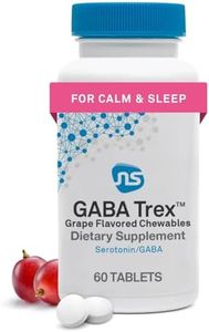 Neuorscience GABA Trex L Theanine Supplement - Calm Aid for Daytime Stress Support & Evening Relaxation - Chewable Grape-Flavored Tablets - Vegan & Non-GMO (60 Tablets)