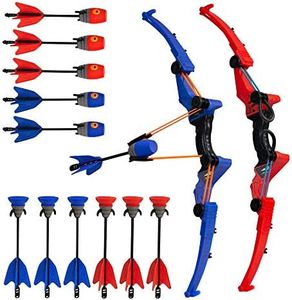 Zing Air Storm Z-Tek Bow Dual Pack - 1 Red Bow, 1 Blue Bow, 6 Zonic Whistle Arrows and 6 Suction Cup Arrow, Shoots Arrows Up to 155 Feet, for Ages 14 and up