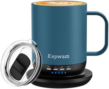 Kepwam Temperature Control Smart Mug, 14oz Self Heating Coffee Mug with Extra Long Battery Life Hot Up to 149℉ - Touch & App Controlled Heated Coffee Mug, Excellent Gift for Men Women