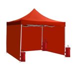 Shri R. K. Portable Foldable Pop-up Gazebo Tent Display Gazebo Red 10 X 10 FT 3Side