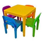 HH Home Hut Kids Plastic Table and Chairs Set - Durable Children's Table & Chair Sets for Toddler Activity Play Study Table, Desk Bright Colours Ideal for Playtime and Learning