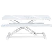 VIVO 91cm Desk Converter, K Series, Height Adjustable Sit to Stand Riser, Dual Monitor and Laptop Workstation with Wide Keyboard Tray, White Dry Erase, DESK-V036KWE