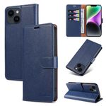 STAWLKA Case for iPhone 14 Plus, Premium PU Leather Flip Magnetic Buckle Wallet Case Kickstand Blocking RFID Shockproof Protective Phone Cover for iPhone 14 Plus - Blue