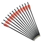 YLA Crossbow Bolts Arrows 14" Fiberglass Shafts Outdoor Hunting Targets Practice with Changeable Tips Flat Nock(12 pcs/pack)