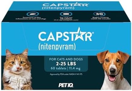 Capstar(nitenpyram) for Dogs Fast-Acting Oral Flea Treatment for Dogs 2-25 lbs, Vet-Recommended Medication Tablets Start Killing in 30 Minutes, 60 Doses