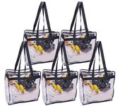 Vinylpac Clear Stadium Approved Bags 12x6x12 Transparent Tote, Zipper and Handles for Concerts, Sporting Events, Work, Gym, Clear, Large