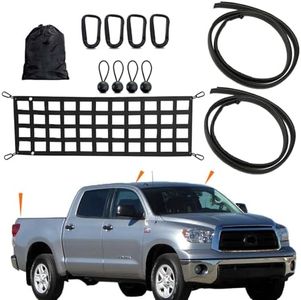 MIYIMORE 2Pcs Roof Drip Molding Weatherstrip Fit for Toyota Tundra CrewMax Cab 2007-2021,Replace 75552-0C060 75551-0C060(Not Fit Double Cab),Heavy-Duty 60"x18" Pickup Truck Tailgate Net