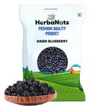 Herbanuts- Dried Whole Blueberry -1Kg - (Gluten Free, Vegan & NON GMO) Organic Unsweetened Blueberries Dry Fruits without sugar