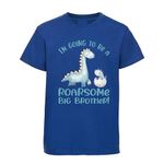 Dovitee I'm Going to be a Big Brother Dinosaur Themed T-shirt for big brother, for new baby announcement idea Blue