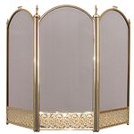 Inglenook Fireside 3 Panel FIRE SCREEN/FIREPLACE SPARK GUARD Brass 25" (Fire08)