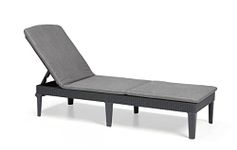 Keter Allibert Jaipur Sun Lounger with Cushion, graphitegray, 58 x 187 x 29 cm