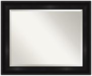 Amanti Art Framed Vanity Mirror | Bathroom Mirrors for Wall | Grand Black Mirror | Wall Mounted Mirror | Medium Mirror | 27.75 x 33.75