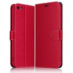 ELESNOW Case for iPhone 6 / 6S, Premium Leather Flip Phone Case Cover with Magnetic Closure Compatible with iPhone 6 / 6S (Red)