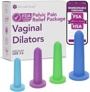 Intimate Rose Medium 4-Pack Silicone Dilators for Women & Men, Medical Device for Pelvic Pain Relief in Sizes 3-6
