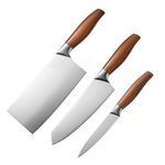 Captoola 7.4 Inch Butcher Knife Meat Cleaver Hand Forged Butcher Knife Chef Knife Set Utility Knife (Set of 3)