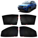 KINGSWAY® Urban Cruiser Car Sun Shade Z-Black Non Magnetic Fix Type Curtains for 2020 to 2023 Model, Compatible with Toyota Urban Cruiser Side Window Sunshade, Only Half Cut in Front Window, 4 Pcs