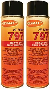 2 Cans (13oz net/can): Polymat 797 Hi-Temp Spray Glue Adhesive: Industrial Grade High Temperature Glue, Heat and Water Resistant Spray Adhesive for Automotive Headliner and Other Applications