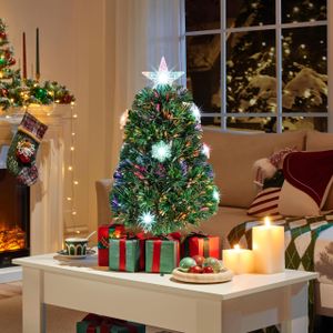Yaheetech 4ft Fibre Optic Christmas Tree – Pre-Lit Holiday Decor