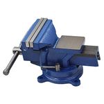 findmall 4" Bench Vise with Anvil 360 Swivel Locking Base Table top Clamp Heavy Duty Vice