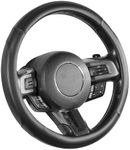 SEG Direct Car Steering Wheel Cover for All Standard-Size Steering Wheels with 14 1/2 inches - 15 inches Outer Diameter, Black Microfiber Leather