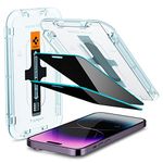 Spigen Tempered Glass Screen Protector [GlasTR EZ FIT - Privacy] Designed for iPhone 14 Pro Max [Case Friendly] - 2 Pack