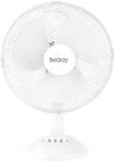 Beldray EH3198UW 12-Inch Desk Fan, Sturdy Base, Adjustable Head, Oscillation Function, Mesh Guard, 3 Fan Blades, 1.5 m Cable, Circulates Cool Air, 3 Speed Settings, Durable, 40 W, White