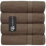 Casabella Pack of 2 Large Jumbo Bath Sheets 100% Egyptian Combed Cotton Big Beautiful Towels (2 Bath Sheet, Truffle)