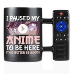 Onebttl Anime Gifts For Men, Him - Remote Coffee Mug - Gift for Anime Lovers - 13.5oz/400ml Funny Ceramic Mug - Paused My Anime