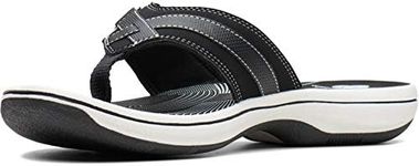 Clarks Womens Breeze Sea, Black Synthetic, 7