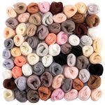 72pcs 7.6 oz Needle Felting Wool- 24 Colors Nature Wool Roving for Needle Felting Felted Wool for Beginners Hand Spinning Felting Supplies, 3g/Pack