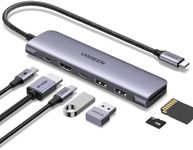 UGREEN Revodok USB C Hub, 7 in 1 USB C Adapter with 4K HDMI, 100W PD, USB-C and 2 USB-A Data Ports 5Gbps, SD/microSD Card Slot, USB C Dongle for MacBook M1/M2, iPad Pro, Steam Deck, Galaxy, Surface