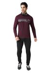 Van Heusen Men Athleisure Crew Neck Regular Fit T-Shirt - Long Sleeve, Printed_60095_Port Wine_L