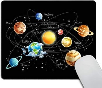 Wasach Alfombrilla de ratón para juegos del sistema solar, planetas, estrellas y vía láctea, galaxia, espacio, con el sol, mercurio, venus, tierra, marte, júpiter, Saturno, Urano, Neptuno, cosmos,