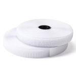 FOGAWA Hook and Loop Tape Sew On Tape 10m x 20mm Nylon Fabric Fastener Fastening Tape Non-Adhesive Interlocking Tape Sewing Tape White for Clothes Crafting Fixing Cushions