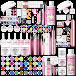 Saviland Acrylic Nail Kit – Nails Kit Acrylic Set Acrylic Powder & Liquid with Builder Nail Gel Nail Drill Glitter Nail Art Powder Acrylic Nail Tools for Home DIY Nail Salon Use Christmas Gift