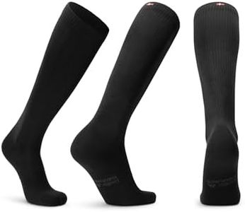 DANISH ENDURANCE Compression Socks, Organic Cotton Flight Socks, 14-18 mmHg, Men & Women, Unisex, Black, 9-12