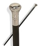 Classic Canes Chrome Knob Formal Cane. Black Hardwood Shaft.92cm.