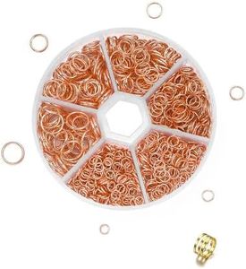 1051Pcs O Ring Connectors Metal Open Jump Rings Set Golden 304 Stainless-Steel Jump Rings for Jewelry Making Connectors (4mm 5mm 6mm 7mm 8mm 10mm)