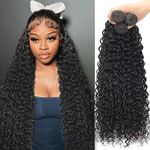 Water Wave Bundles Brazilian Virgin Human Hair 3 Bundles Water Wave Bundles Human Hair Natural Black 18 20 22 inch