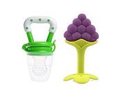 Gilli Shopee Infant Silicone Baby Teether Fruit Shape Teether For 6 To 12 Months Baby (Combo Save Pack Of 2),Multicolor