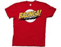 Ripple Junction The Big Bang Theory Bazinga! Adult Unisex Crew T-Shirt (Medium, Red)