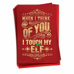 NobleWorks - 12 Funny Christmas Greeting Cards for Adults - Rude Holiday Humor, Boxed Cards with Envelopes (1 Design, 12 Cards) - Touch My Elf C3377XSG-B12x1