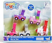 hand2mind Numberblocks Six to Ten Mini Vehicles, Race Car Toys, Preschool Math Counting Toys, Action Figure Set, Numbers for Toddlers, Small Figurines for Kids, Toddler Restaurant Activities