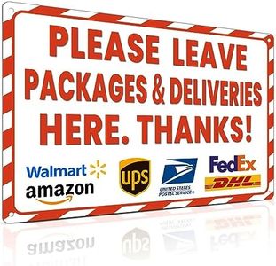 ALKB Package Delivery Sign for Outdoor Use - Please Leave Packages & Deliveries Here Thanks - 8x12 Inch Delivery Signs for Package