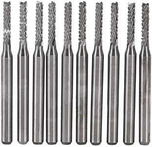 Akozon Molino de extremo cuadrado de carburo 10pcs 2mm Fresas de extremo de carburo cementado Broca para tallar brocas Cortador SMT/CNC/PCB