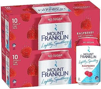 Mount Franklin Lightly Sparkling Water Raspberry Multipack Cans 20 x 375 mL