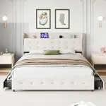 Full Size Bed Frame, Upholstered Pl