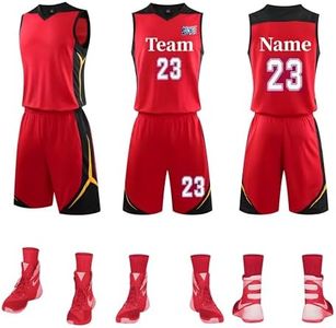 DVGEY Custom Basketball Jersey - Fan Jersey - Custom Any Name Number Team Logo - Custom Basketball Jersey for Kids Boys Men Adult & Personalized Team Uniforms (Red)